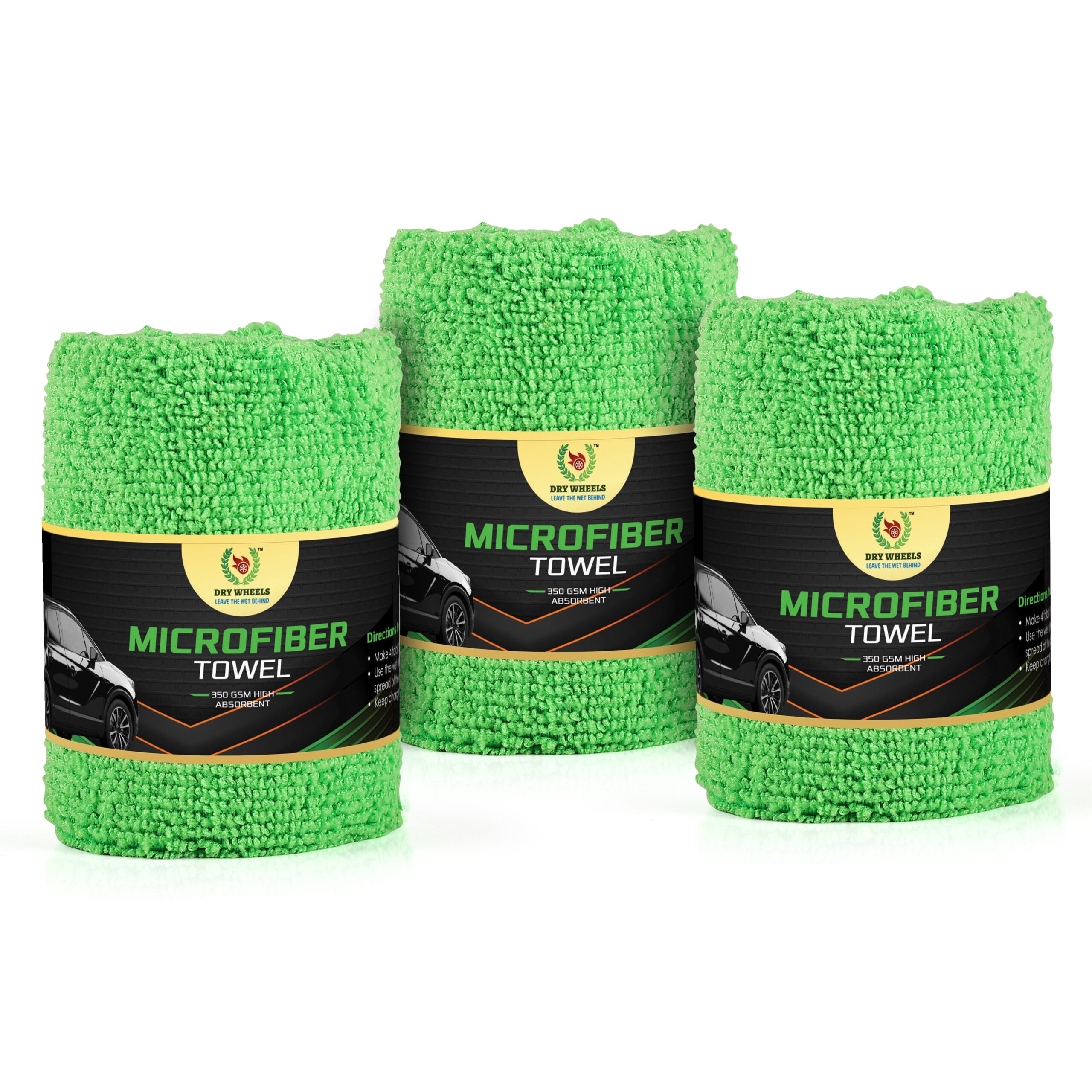 Microfiber Towel – 350 GSM High Absorbent (Pack of 3)