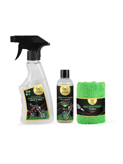 Bike Care Kit – Waterless Wash & Wax, Concentrate & Microfiber Towel / Waterless Car Wash & Wax Kit