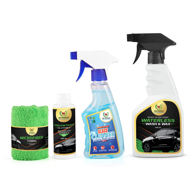 Car Care Kit – Waterless Wash & Wax, Glass Cleaner, Concentrate & Microfiber Towel / Waterless Car Wash & Wax Kit - Image 2