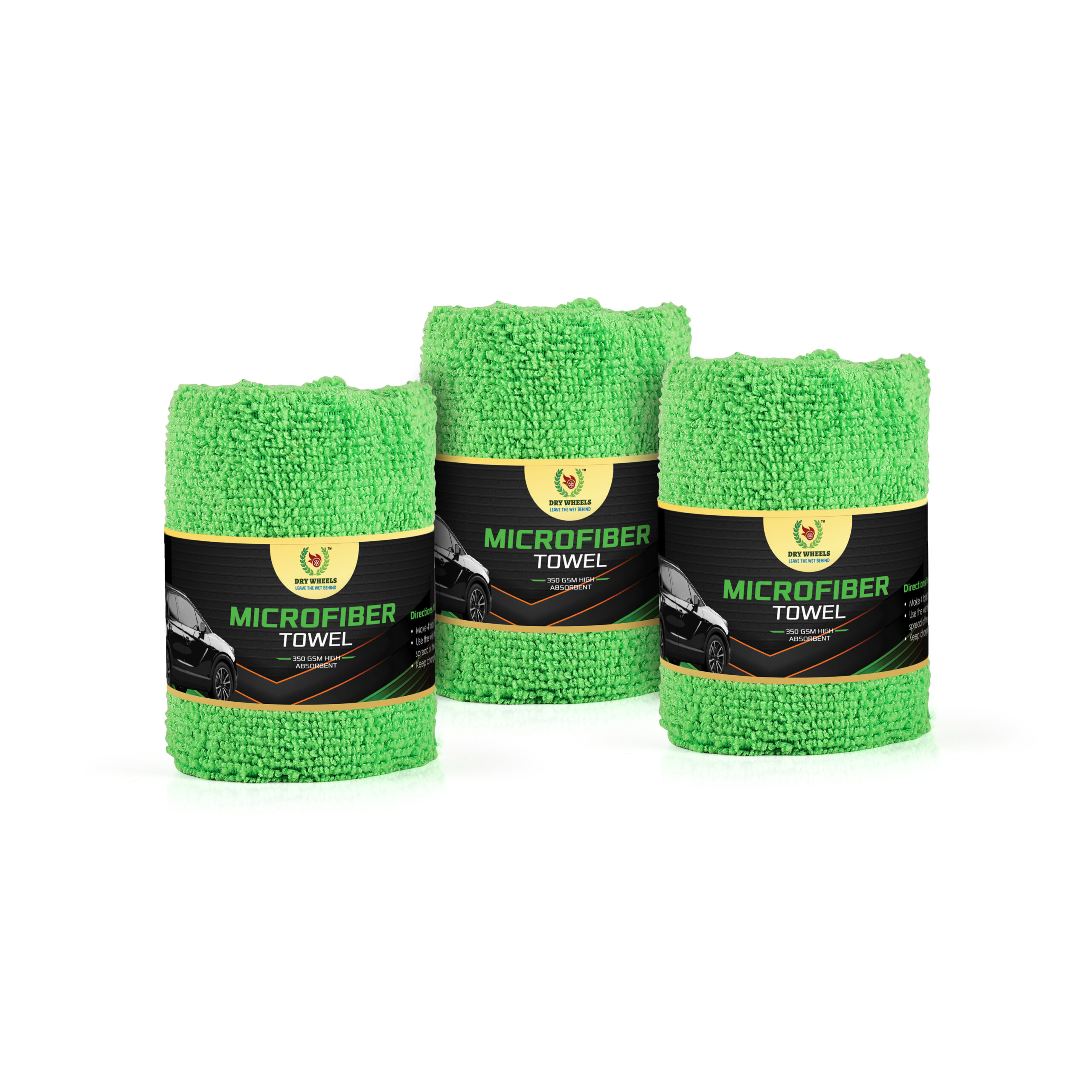 Microfiber Towel – 350 GSM High Absorbent (Pack of 3)